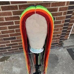 Colorful rainbow wig